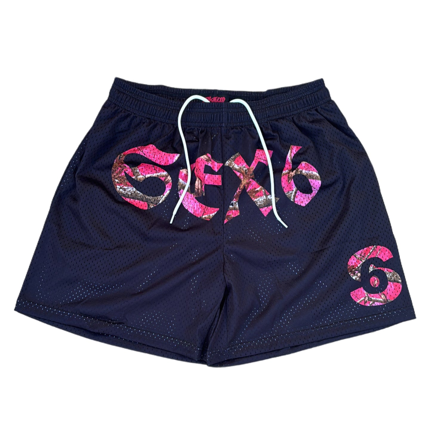 Black/pink Camo Mesh Shorts