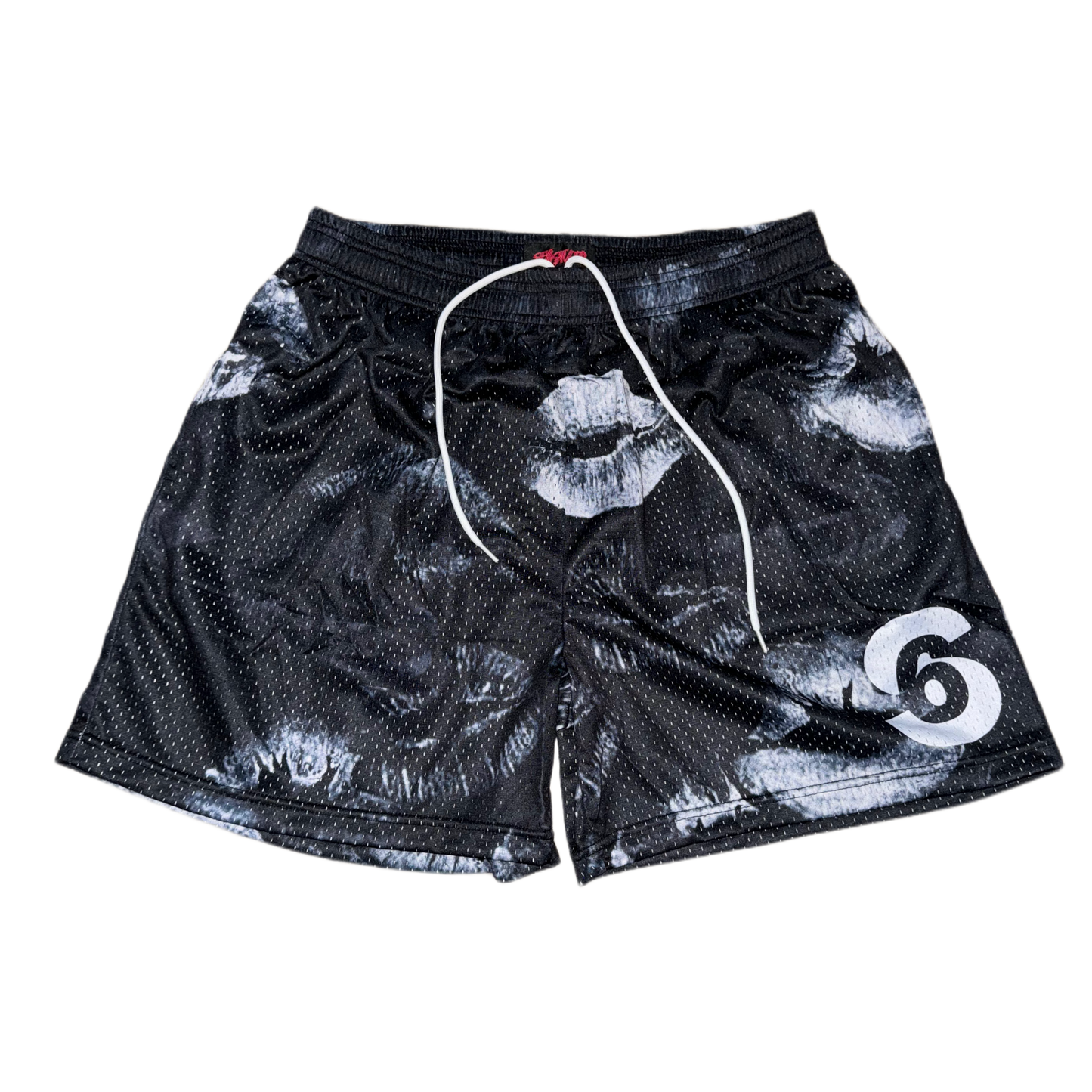 B/W Kiss mesh shorts