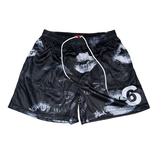 B/W Kiss mesh shorts