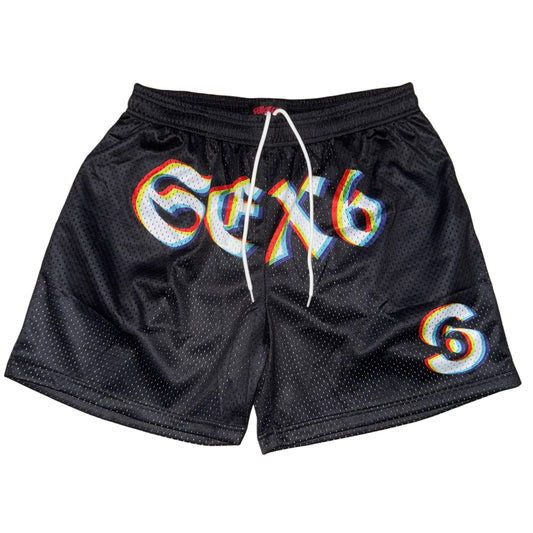 SEX6 Glitch Mesh Shorts