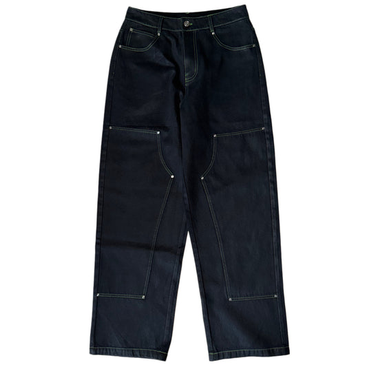 Waxed denim double knee