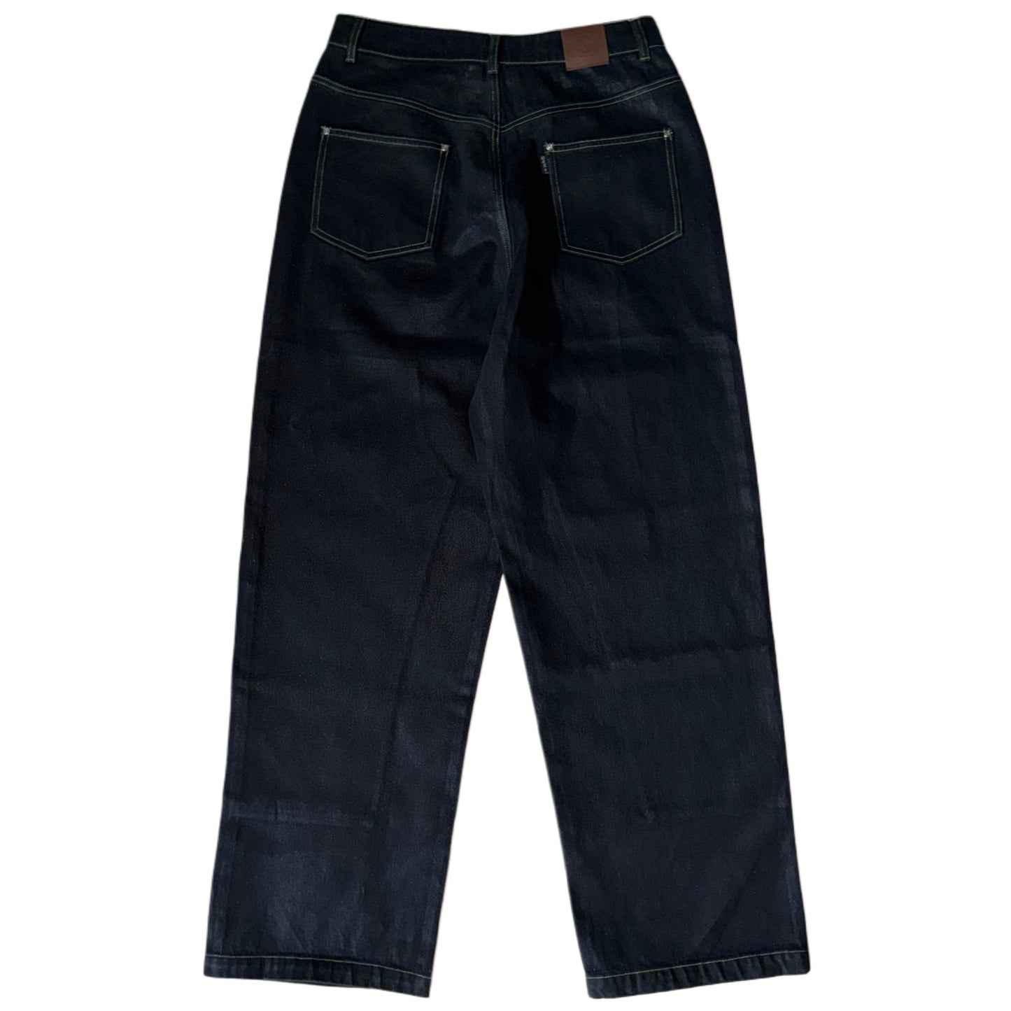 Waxed denim double knee