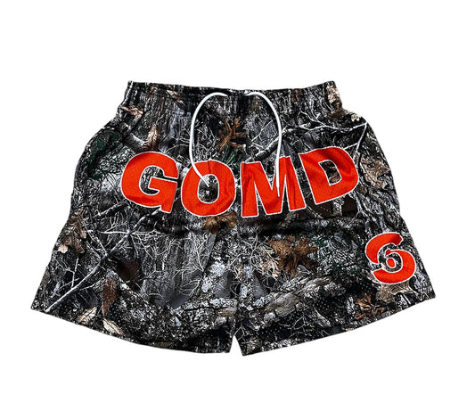 “GOMD” mesh shorts